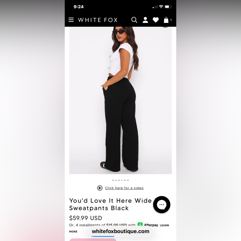 White Fox Boutique Black Wide-Leg Pants